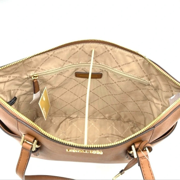 Michael Kors Large Charlotte Tote Bag & Double Zip Wallet Brown (NWT) - Picture 9 of 12